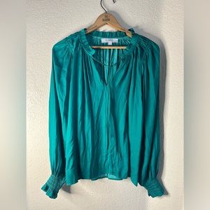 Loft Emerald Flowy Polyester Blouse New